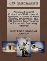 Associated General Contractors Of California Et Al., Appellants, V. Juanita M. Kreps, Secretary Of Commerce, Et Al. U.s. Supreme C