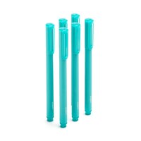 Poppin Signature Pens With Coloured Ink - Aqua - Set Of 6 By Poppin