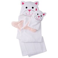 Hoodie & Wash Mitt - Kitty