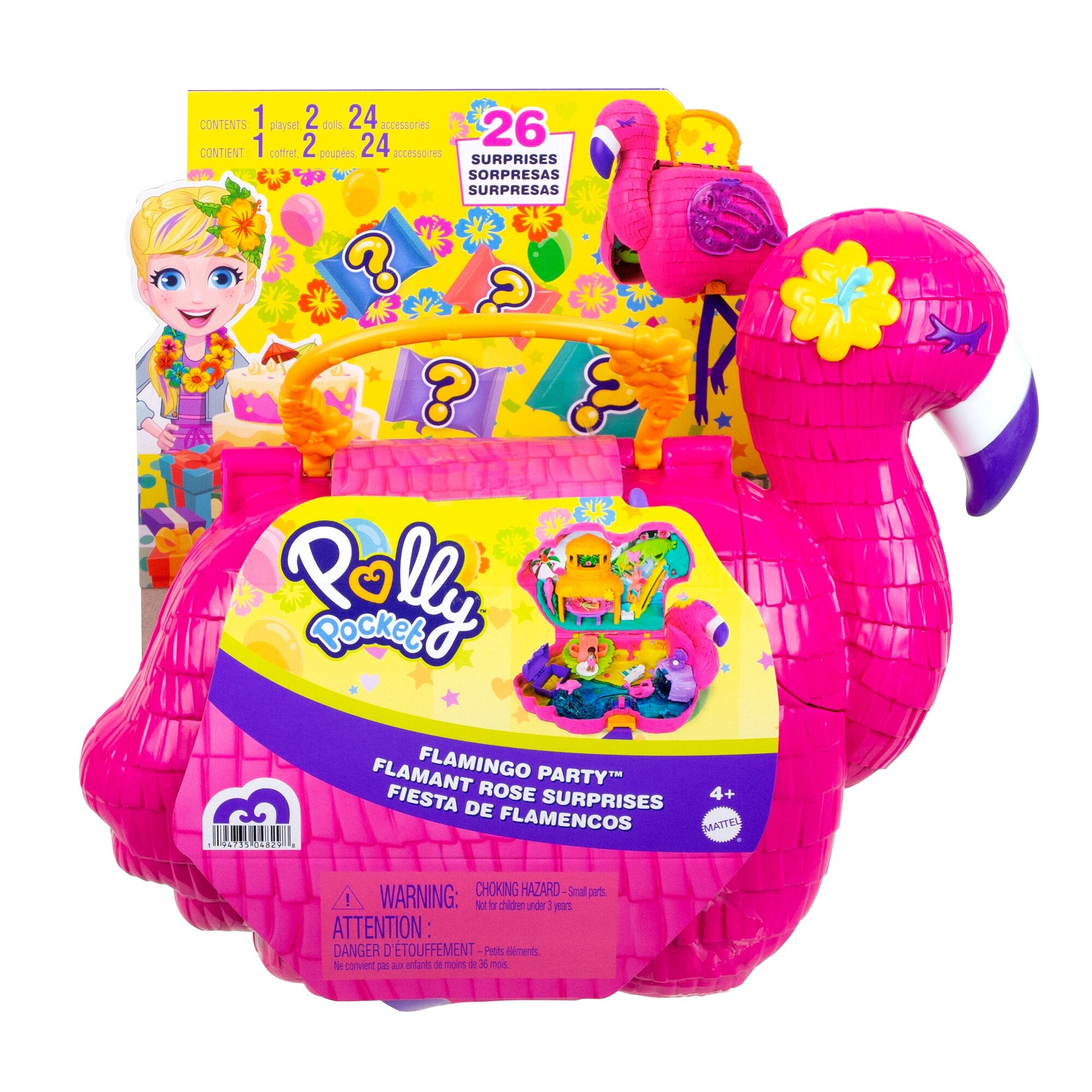 polly pocket flamingo set