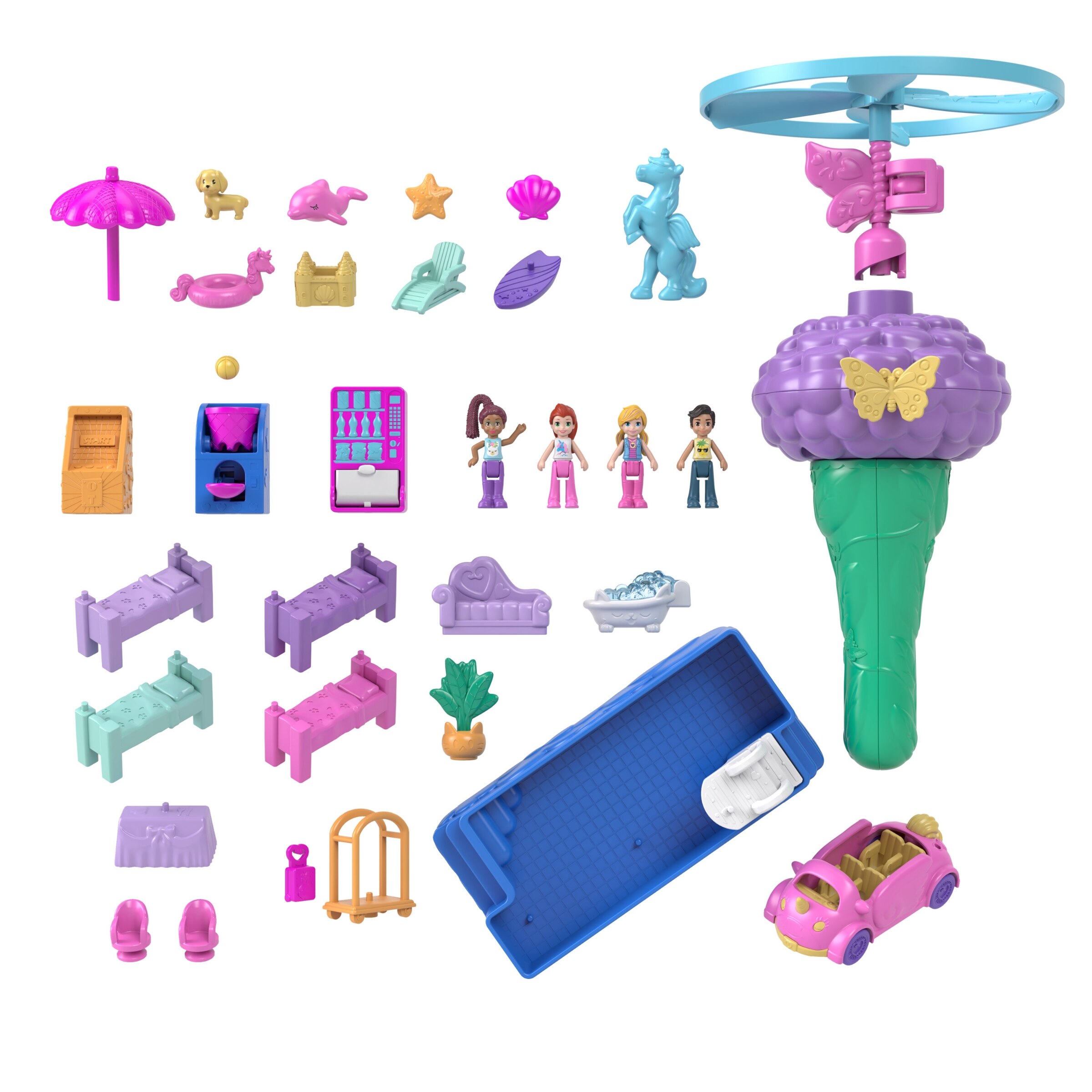 NEW Polly Pocket Fashion Game Board Tin Box Puzzle Dolls RARE Beach Playset  HTF