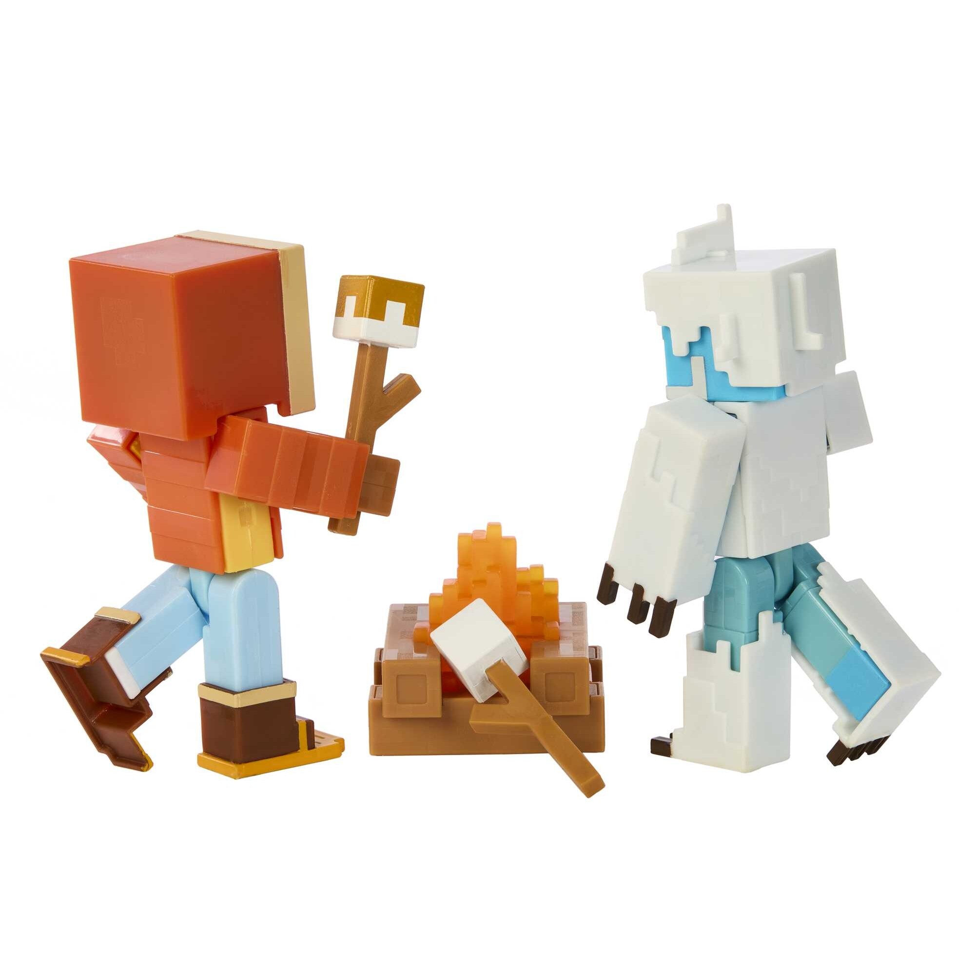 Minecraft Legends Action Figure 2-Pack, Creeper vs Piglin Bruiser, 3.25-In  Collectible Toys