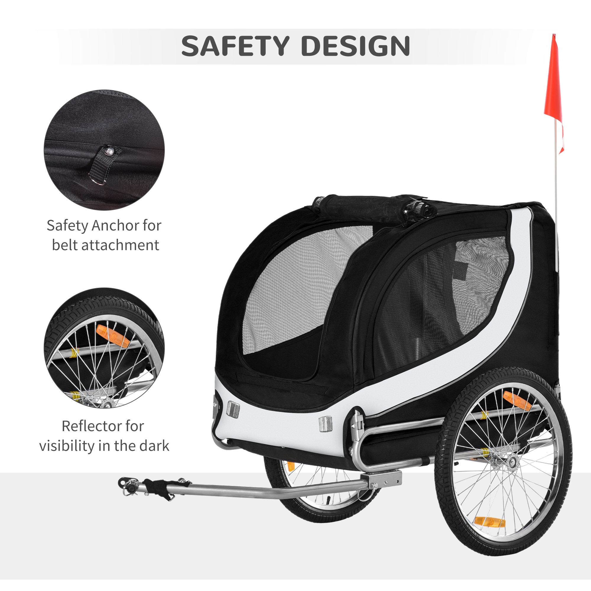 Pawhut folding 2024 dog bike trailer