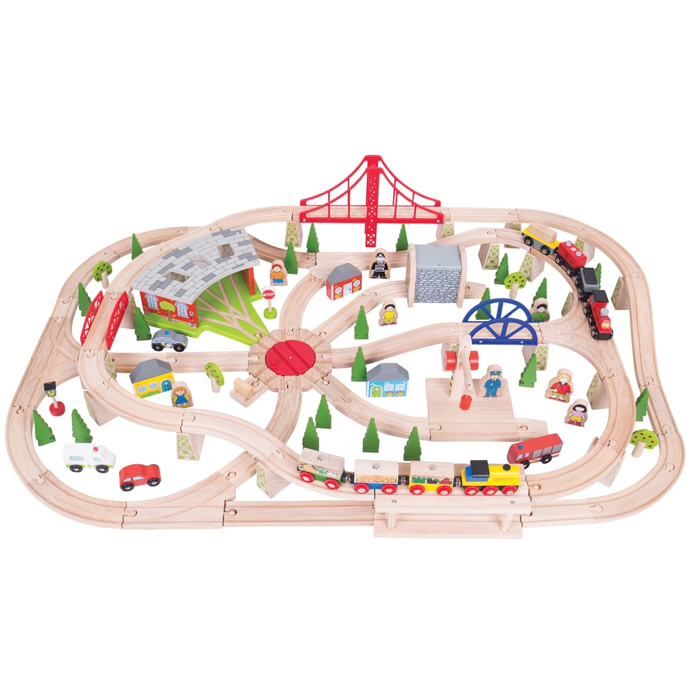 bigjigs town and country train set