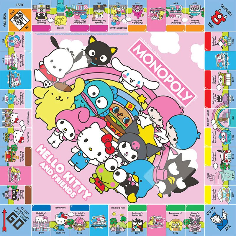 USAopoly Monopoly Hello Kitty & Friends Square One