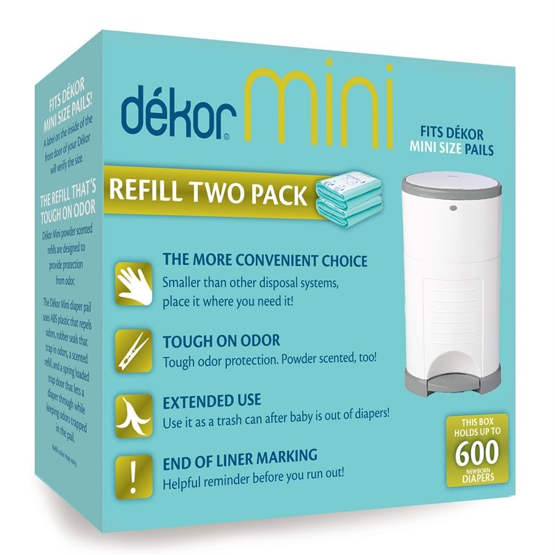 Dekor Diaper Disposal Bin Refill Bag Mini 2Pack The Pen Centre