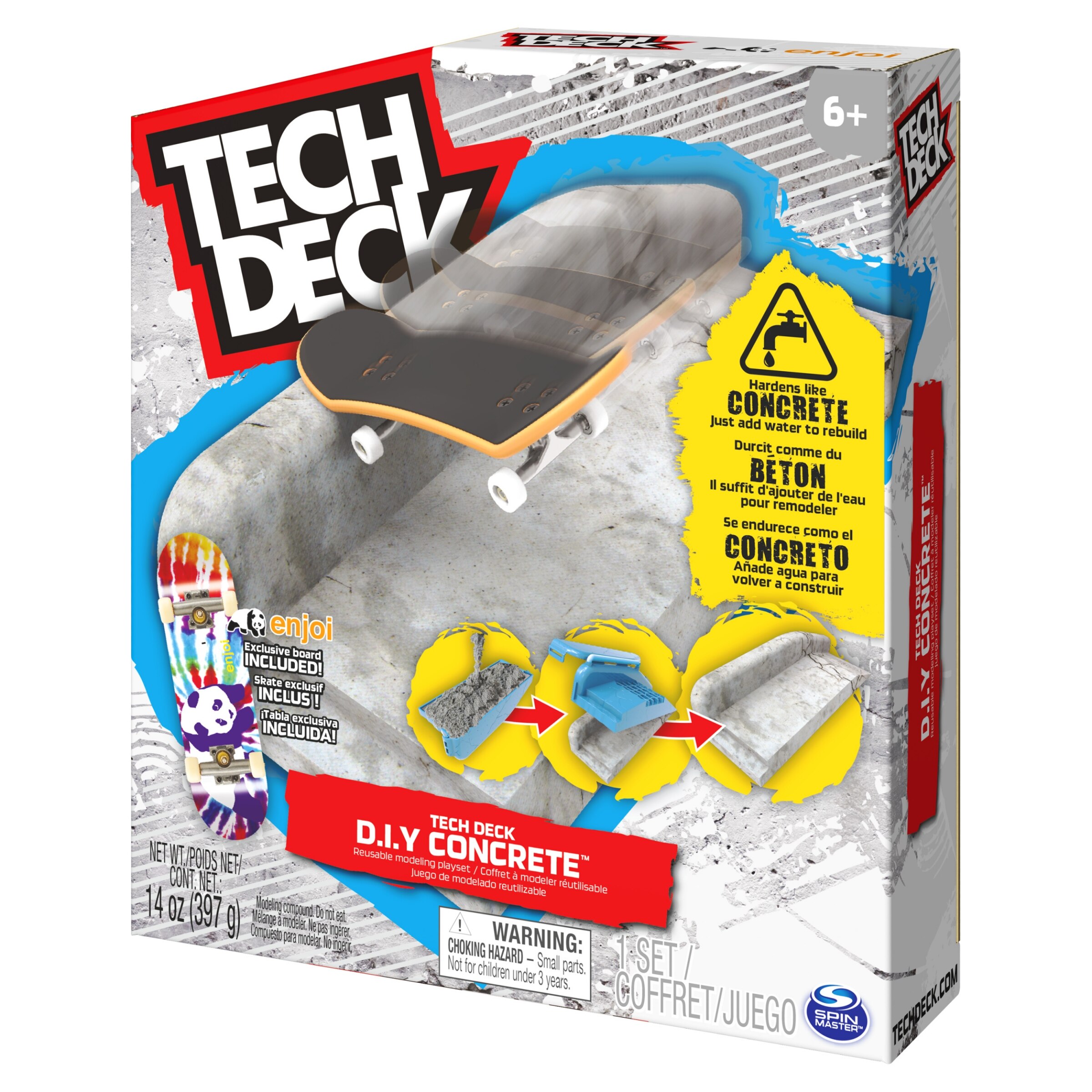 Tech Deck Diy Concrete Reusable Modeling Playset With Exclusive Enjoi