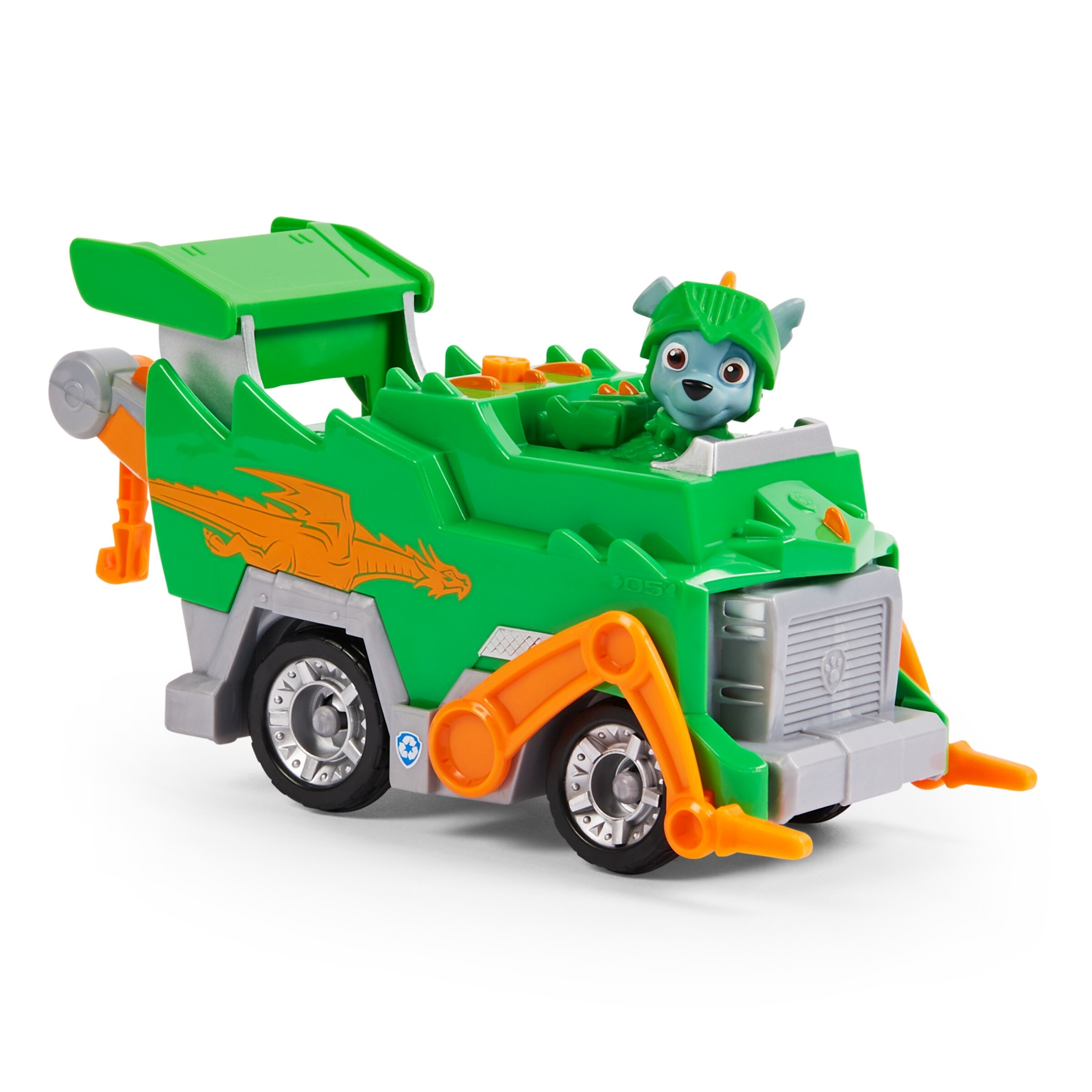 Paw Patrol, Rescue Knights Rocky Transforming Toy Car With Collectible