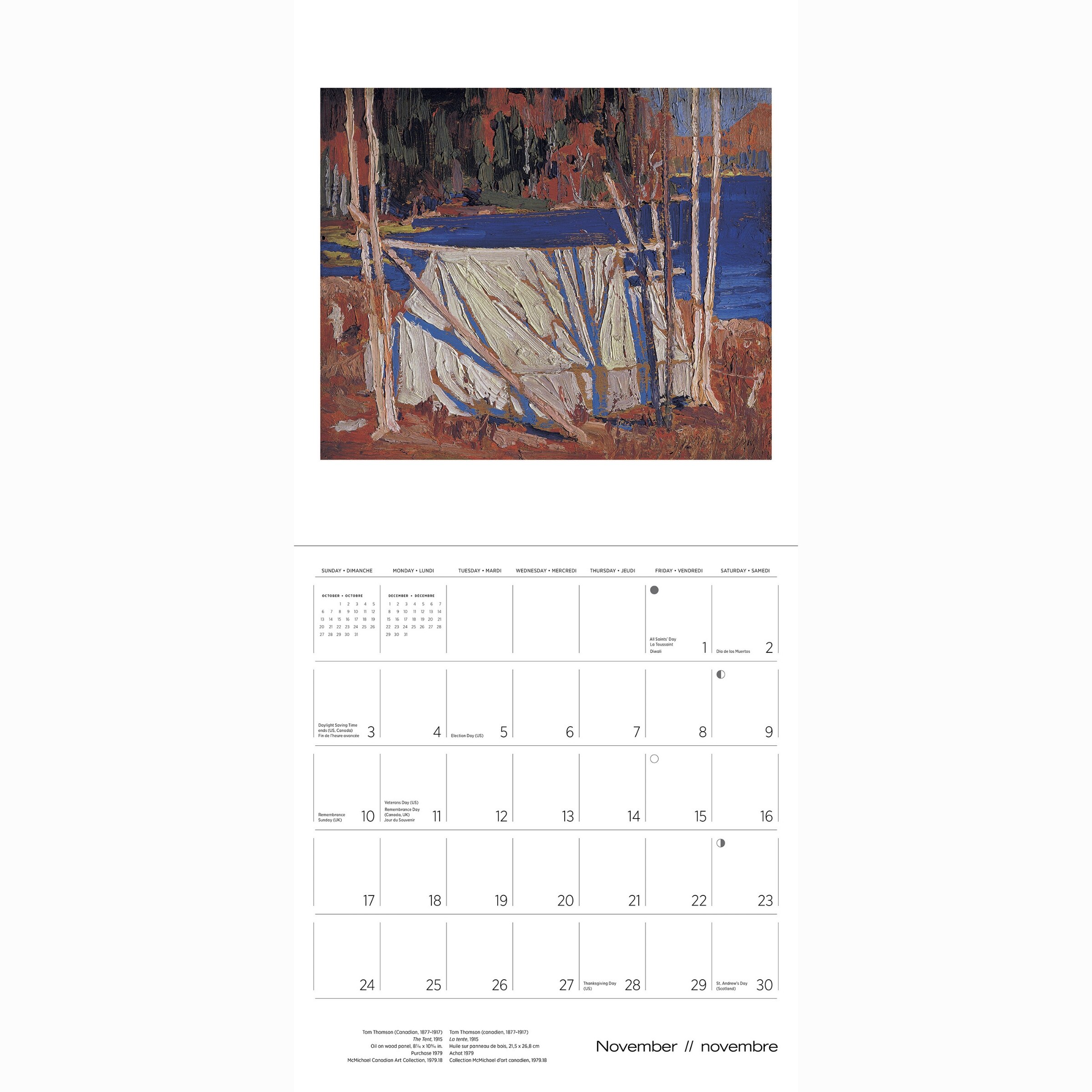 Pomegranate Communications Tom Thomson 2024 Wall Calendar (Bilingual