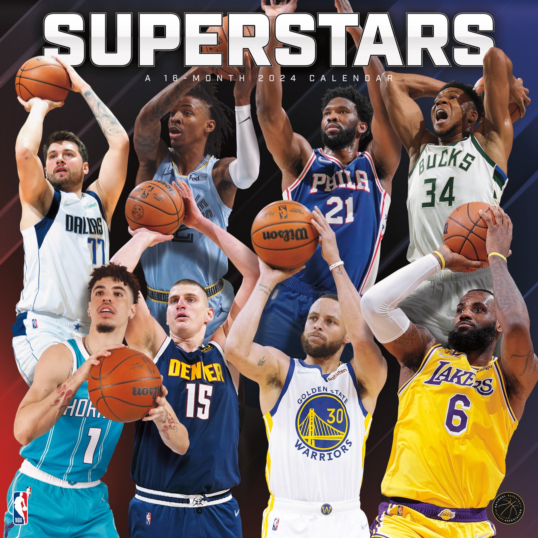 DateWorks Nba Superstars 2024 Wall Calendar Square One