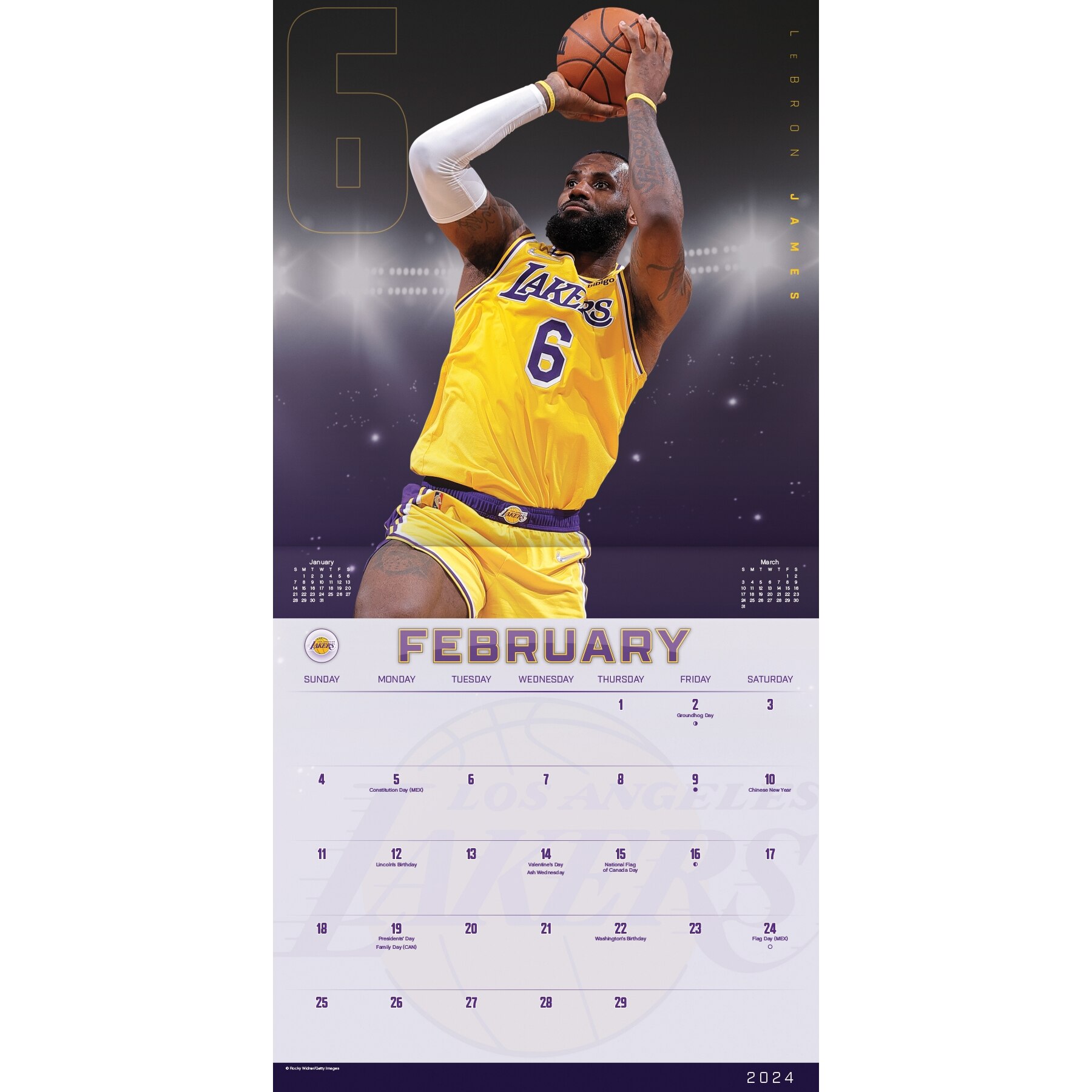 DateWorks Nba Superstars 2024 Wall Calendar Square One