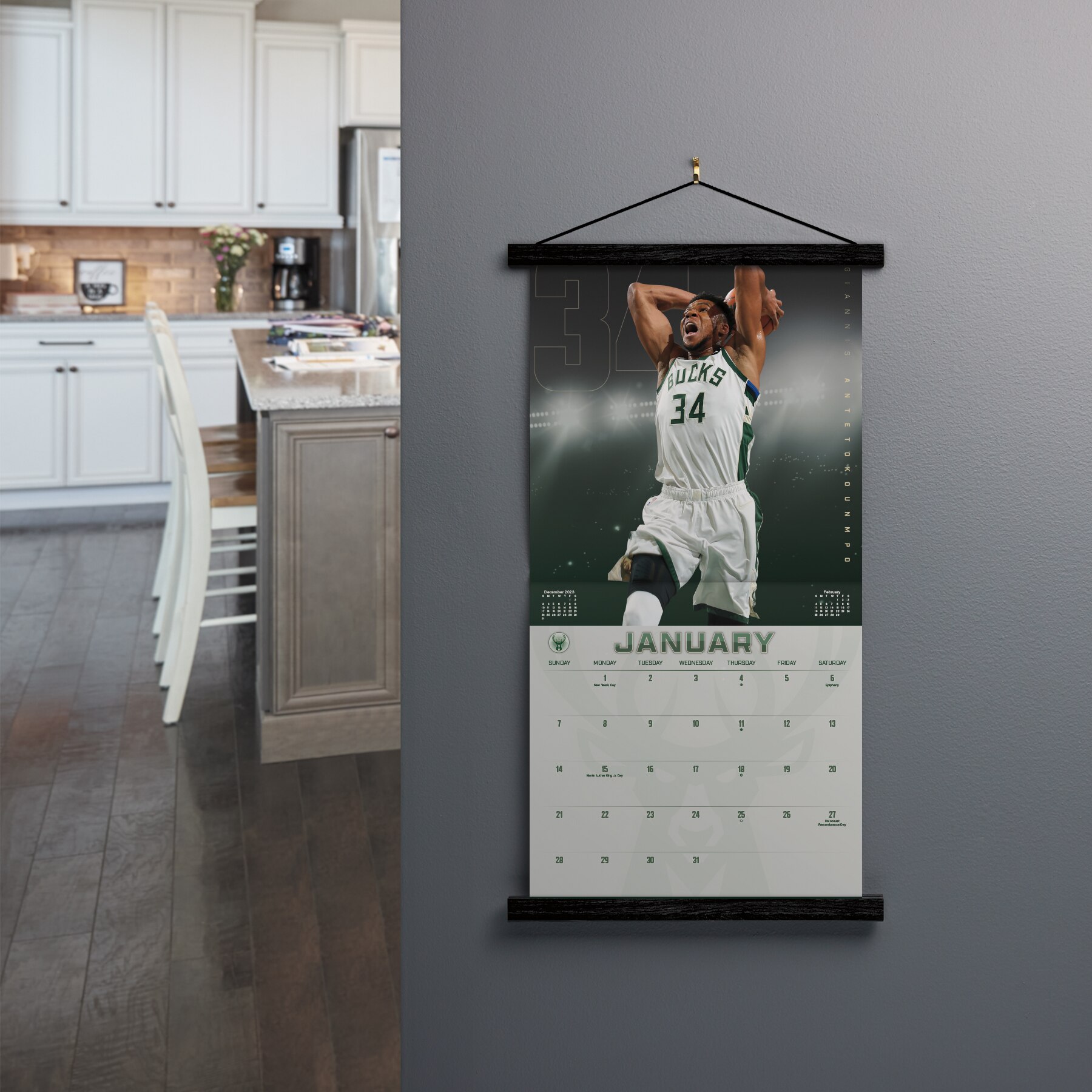 DateWorks Nba Superstars 2024 Wall Calendar Square One