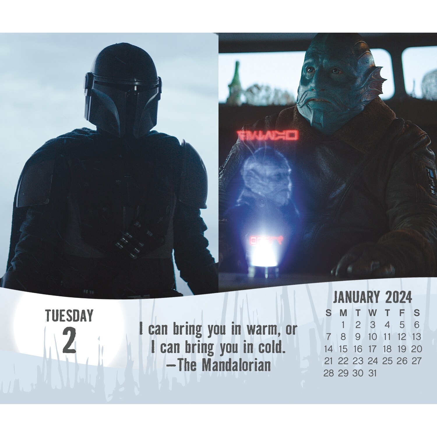 DateWorks 2024 Mandalorian Desk Calendar in Vivid | Square One
