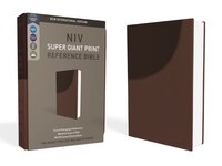 Niv, Super Giant Print Reference Bible, Leathersoft, Brown, Red Letter, Comfort Print
