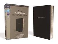 Niv, Reference Bible, Giant Print, Leather-look, Black, Red Letter, Comfort Print