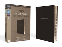 Niv, Reference Bible, Giant Print, Leather-look, Black, Red Letter, Thumb Indexed, Comfort Print
