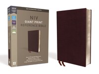 Niv, Reference Bible, Giant Print, Bonded Leather, Burgundy, Red Letter, Comfort Print