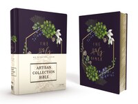 Niv, Artisan Collection Bible, Cloth Over Board, Navy Floral, Designed Edges Under Gilding, Red Letter, Comfort Print