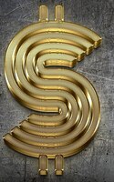 Gold Bling Dollar Sign Writing Drawing Journal