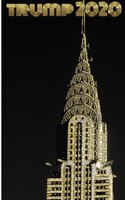 Trump-2020  Gold Chrysler Building  Writing Drawing Journal.