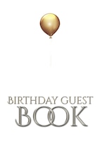 Birthday Guest Book Gold Ballon Elegant Stylish