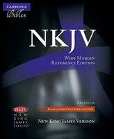 Nkjv Wide Margin Reference Bible, Black Edge-lined Goatskin Leather, Red-letter Text, Nk746:xrme: Goatskin Leather - Black