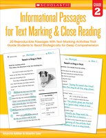 Informational Passages for Text Marking & Close Reading: Grade 2: 20 Reproducible Passages With Text-Marking Activities That Guide