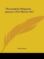 Theosophist Magazine January 1925-March 1925