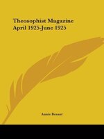 Theosophist Magazine April 1925-June 1925