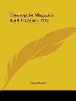 Theosophist Magazine April 1929-June 1929