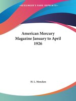 American Mercury Magazine January to April 1926