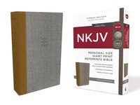 Nkjv, Reference Bible, Personal Size Giant Print, Cloth Over Board, Tan/gray, Red Letter, Comfort Print: Holy Bible, New King Jame