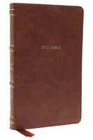 Nkjv, Thinline Bible, Leathersoft, Brown, Thumb Indexed, Red Letter, Comfort Print: Holy Bible, New King James Version