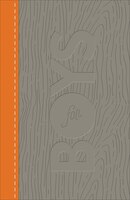CSB STUDY BIBLE FOR BOYS CHARCOAL/ORANGE, WOOD DESIGN LEATHERTOUCH