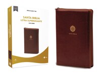 Rvr60 Santa Biblia Letra Supergigante, Leathersoft, Café C/cierre