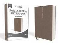 Nbla Santa Biblia Ultrafina, Letra Grande, Tamaño Manual, Tapa Dura/tela, Gris, Edición Letra Roja