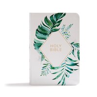 Kjv On-the-go Bible, White Floral Textured Leathertouch