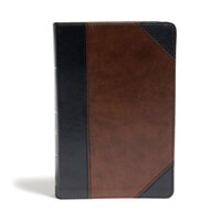 Csb Large Print Personal Size Reference Bible, Black/brown Leathertouch, Indexed