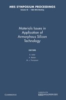 Materials Issues In Applications Of Amorphous Silicon Technology: Volume 49