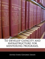 To Develop Capacity And Infrastructure For Mentoring Programs.
