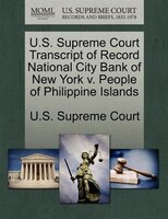 U.s. Supreme Court Transcript Of Record National City Bank Of New York V. People Of Philippine Islands