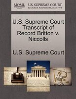U.s. Supreme Court Transcript Of Record Britton V. Niccolls