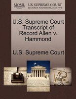 U.s. Supreme Court Transcript Of Record Allen V. Hammond