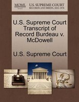 U.s. Supreme Court Transcript Of Record Burdeau V. Mcdowell