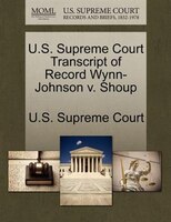 U.s. Supreme Court Transcript Of Record Wynn-johnson V. Shoup