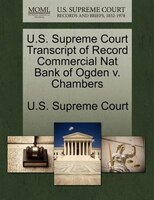 U.s. Supreme Court Transcript Of Record Commercial Nat Bank Of Ogden V. Chambers
