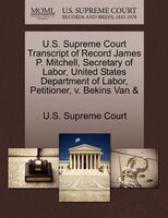 U.s. Supreme Court Transcript Of Record James P. Mitchell, Secretary Of Labor, United States Department Of Labor, Petitioner, V. B
