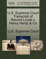 U.s. Supreme Court Transcript Of Record Lovell V. Henry Hentz & Co