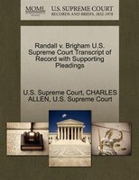 Randall V. Brigham U.s. Supreme Court Transcript Of Record With Supporting Pleadings