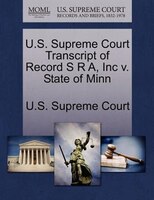 U.s. Supreme Court Transcript Of Record S R A, Inc V. State Of Minn
